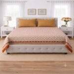 Rust Red Color Printed Bed Sheet S