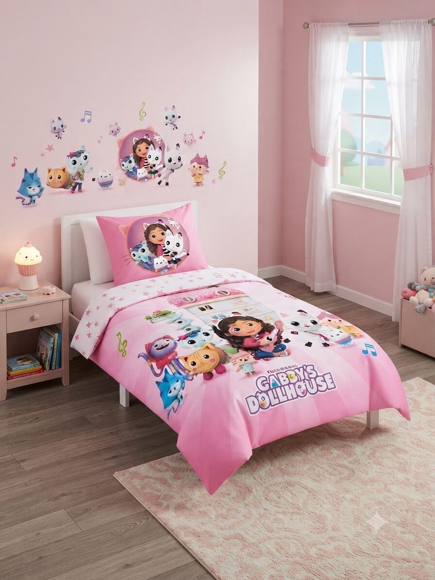 Doll House Character Kids Bed Sheet Doll House Character Kids Bed Sheet