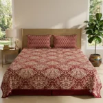 Maroon & Cream Royal Printed Bedsheet