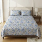 Soft Blue Garden Floral Printed Sheet