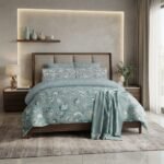 Soft Pastel Bloom & Leaf Print Bed Sheet Suite N