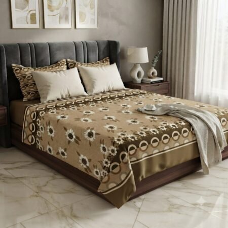 Classic Earthy Daisy Pattern Full Bedding Set with Pillow Covers