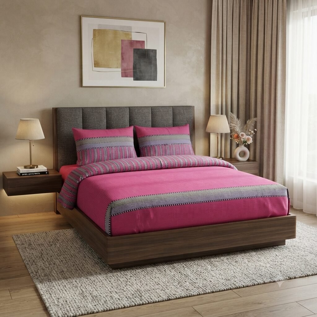 Modern Pink & Grey Patterned Sheet Set Modern Pink & Grey Patterned Sheet Set