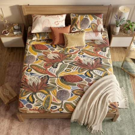 Premium Multi-Color Botanical Floral Bedsheet