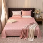 Premium Pastel Pink Vine Double Bed Sheet