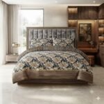 Royal Bloom & Stripe Fusion Bed Sheet Set