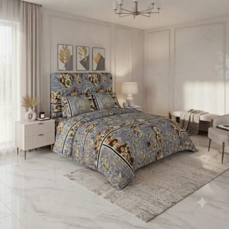 Vintage Blue & Gold Bed Set