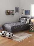 Black and White Football Theme Bedroom Bedding