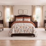 Blue Blossom floral Printed Bed Sheet With 2 Pillow Covers N
