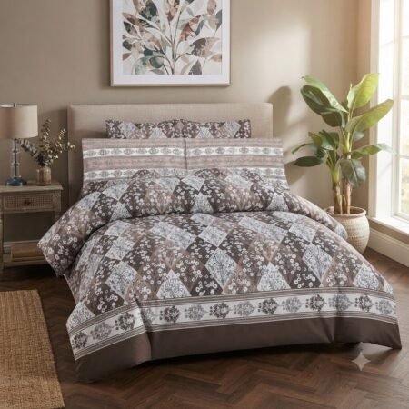 Chic Brown & White Bedding Set