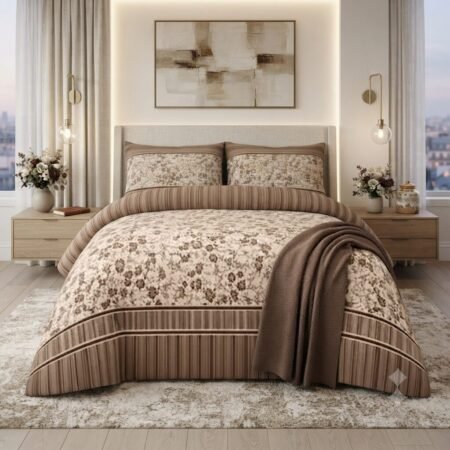 Elegant Chocolate Bloom Bed Sheet B