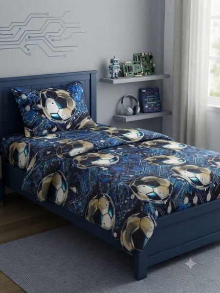 Football & Circuit Theme Kids Bed Sheet