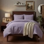 Light Purple Palin Sheet with 2 Pillows Z Design