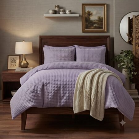 Light Purple Palin Sheet with 2 Pillows Z Design