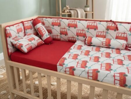 Little Red Bus Baby Bedding Set