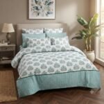 Mint & Soft Grey Botanical Bedding Set