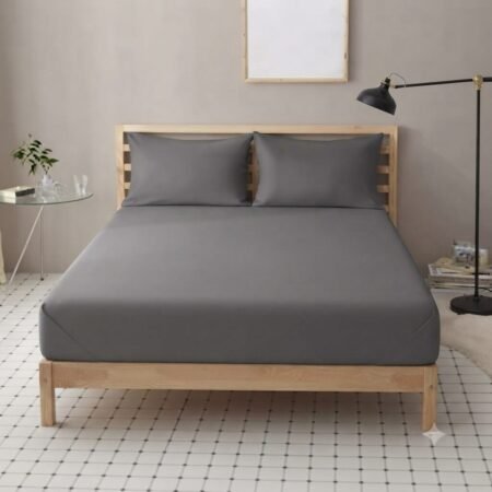 Plain Grey Fitted Bed Sheets