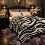 Premium Luxury Plush Blanket – Midnight Zebra