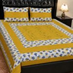 Printed Patchwork Embroidered Bed Sheet GN Design (1)