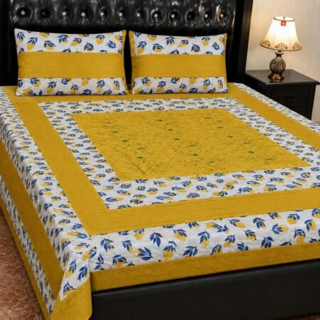 Printed Patchwork Embroidered Bed Sheet GN Design