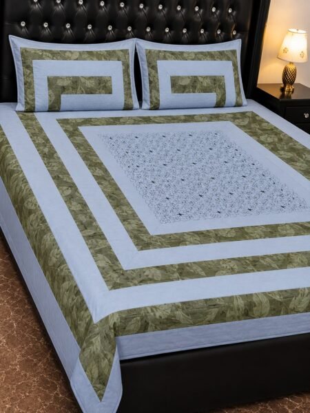 Printed Patchwork Embroidered Bed Sheet GN Design