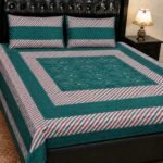 Printed Patchwork Embroidered Bed Sheet GN Design (14)