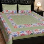 Printed Patchwork Embroidered Bed Sheet GN Design (16)