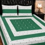 Printed Patchwork Embroidered Bed Sheet GN Design (17)