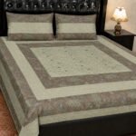 Printed Patchwork Embroidered Bed Sheet GN Design (18)
