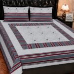 Printed Patchwork Embroidered Bed Sheet GN Design (26)