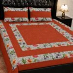 Printed Patchwork Embroidered Bed Sheet GN Design (5)