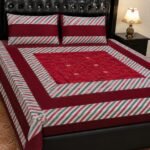 Printed Patchwork Embroidered Bed Sheet GN Design (6)