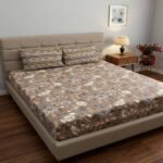 Elegant Grey Floral Printed Bed Sheet Set