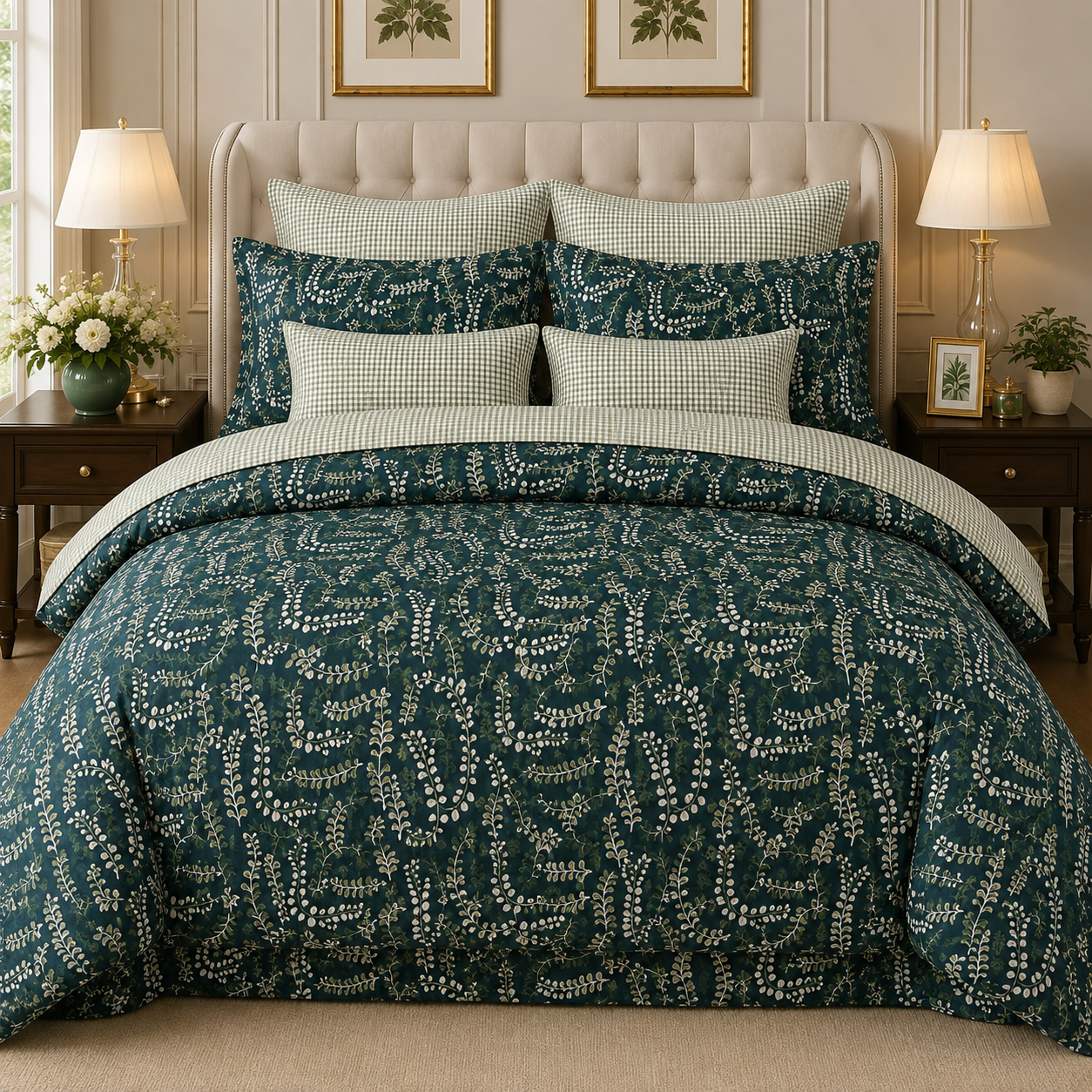 Emerald Leaf Printed Bedsheet Emerald Leaf Printed Bedsheet