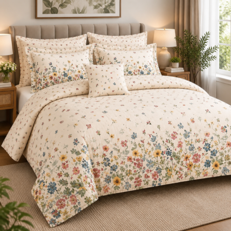 Floral Meadow Garden Premium Bed Sheet Set