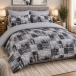 Urban Charcoal Abstract Luxury Bed Sheet Set