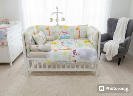 Baby Jungle Animals Cot Bedding Set