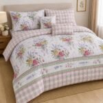 Elegant Pink Floral Printed Bed Sheet Set