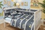Grey Construction Trucks Cot Bedding Set