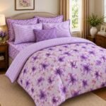 Lavender Bloom Printed Bedsheet