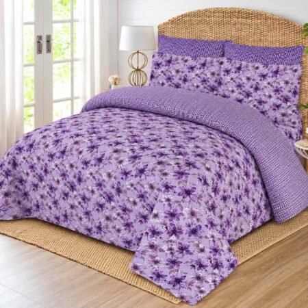 Lavender Blossom Floral Bed Sheet Set
