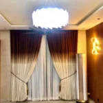 Luxury Chocolate Brown & Cream Ombre Layered Curtains