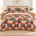 Multicolor Floral Patchwork Printed Bedsheet – Boho Style Design
