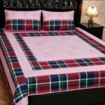 Printed Patchwork Embroidered Bed Sheet GN Design (1)