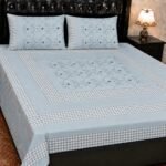 Printed Patchwork Embroidered Bed Sheet GN Design (15)