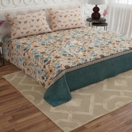 Teal Meadow – Premium 3-Piece King Bed Sheet Set